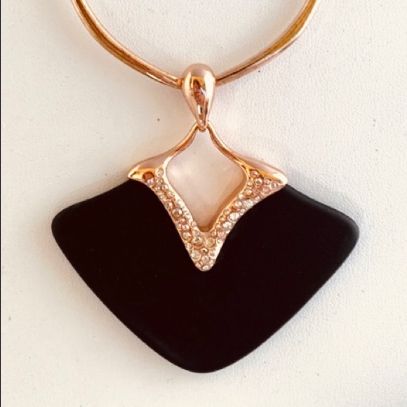 Alexis Bittar Art Deco Black Rose Gold Pendant - Picture 9 of 9